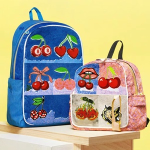 Parches pequeños de PVC termoadhesivos con lentejuelas bordadas a mano, diseño de cereza roja, para sombreros, ropa y prendas infantiles. - Product Image 2