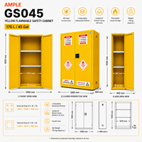 Armoire de stockage de liquides inflammables 170L (45 gallons) en acier jaune à double porte, armoire de sécurité pour laboratoire et entrepôt, fourniture OEM