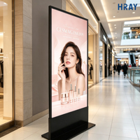 Écran d'affichage numérique HRAY 65 pouces 1300:1 Contraste, Durée de vie 50000 heures, Large angle de vision pour Marketing Commercial Intérieur, OEM ODM Vente en Gros