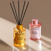 Diffuseur de parfum à bâtonnets en rotin avec bouteille en verre coloré de 120 ml pour la maison, emballage personnalisé OEM, commande en gros