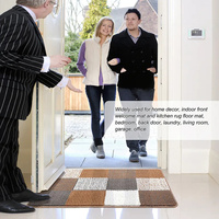 Tapis d'entrée très absorbant pour intérieur, lavable, antidérapant, pour éliminer la boue des chiens, tapis de bienvenue pour hall d'entrée