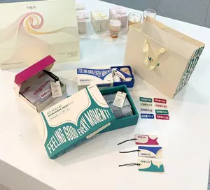 Boîtes d'emballage de lingerie personnalisées pour les affaires Boîtes à manches roses/vertes/bleues avec logo personnalisé pour sous-vêtements/slips jetables