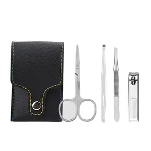 4 Pcs Manicure Pedicure Set Stainless Steel Beauty Personal Nail Care Tool Kit Nail Clippers Set For Gift Girls Men
