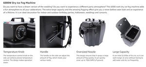Mới nhất thiết kế 3500W khô Băng thấp nằm sương mù Máy sân khấu đám cưới bên khiêu vũ di động khô máy nước đá các nhà sản xuất nặng sương mù - Product Image 4