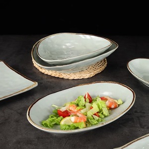 Assiette rectangulaire en mélamine, assiette de style japonais imitation porcelaine, assiette ovale pour poisson, assiette créative pour restaurant de hot pot - Product Image 3