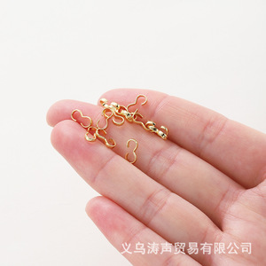 Diy Jewelry Accessories 18K Gold Plated Open 3-Shaped Buckle For <b>Bracelet</b> Making Mixed Shapes Pure <b>Copper</b> Electroplated - Product Image 4