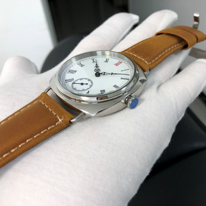 47mm 22mm Large Diameter ST3621 <strong>Automatic</strong> Mechanical <strong>Watch</strong> ETA6498 Luminous Glass Leather Vintage Sword Red Luck White Men's - Product Image 3