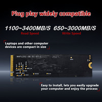 BORY M.2 NVMe PCIe 4.0 SSD Internal 128GB-2TB NGFF 890 3000MB/s Baca/1900MB/s Tulis