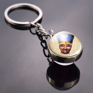 Cổ Ai Cập Pharaoh Keychain Anubis Doubleside Glass Bóng Mặt Dây Chuyền Kim Loại Trang Sức Cho Các Nhà Khảo Cổ Học Và Lịch Sử Những Người Yêu Thích - Product Image 2