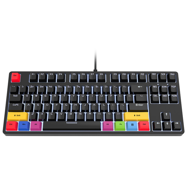 Best-selling 87-key Wired Mechanical Keyboard Red Axis Gaming Multi Lighting TYPE-C interface Gaming Keyboards