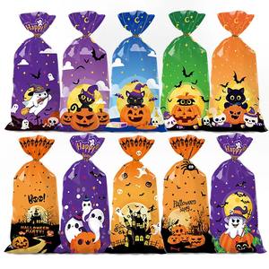 50 pièces/paquet Halloween fantôme bonbons Snack sac Eid Mubarak traiter sacs en plastique Biscuit biscuits cadeau fête poche plate pour enfant - Product Image 2