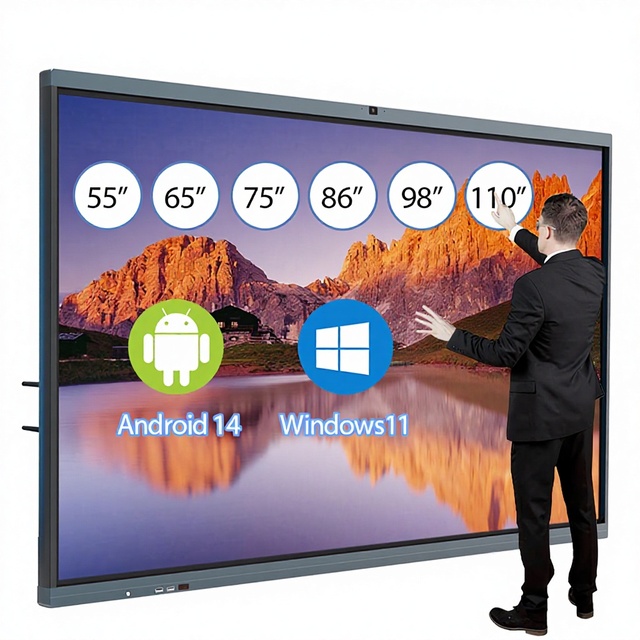 4K Interactive Flat Panel Touch Screen Whiteboard LCD 86 Inch Smart Boards Interactive Display for Classroom Business