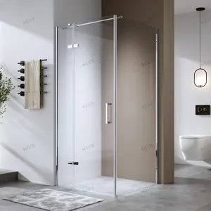 Индивидуальная ванная комната 6 мм закаленное прозрачное стекло алюминиевая рама шарнир душевая кабина