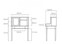 Ensemble de coiffeuse en bois de chêne massif de style nordique, table de maquillage moderne pour chambre à coucher avec meuble de rangement latéral, mobilier personnalisé OEM