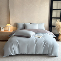 Ensemble de literie complet de luxe de style hôtelier en coton américain 100% - 200 fils/cm² - Tissé - Taille Queen - Avec housse de couette
