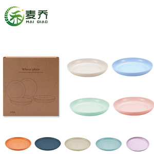 Plato Redondo de Paja de Trigo de 56, 7 y 8 Pulgadas, Apto para Microondas, Resistente a Caídas, Estilo Japonés Simple, Color Sólido, Vajilla para el Hogar - Product Image 3