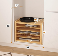 Organisateur de moules à pâtisserie en bois massif, support de rangement multi-emplacements pour armoire de cuisine, pour ustensiles de cuisson, plaques à biscuits, planches à découper, rangement domestique