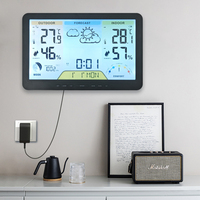 EMAF Color Home Decor Moon Phases Wall Cantidad Temperatura Instrumentos Humedad Monitor Higrómetro Pantalla grande Estación meteorológica