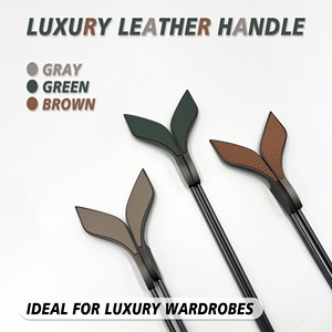 Long <strong>Brown</strong> Leather Pull Butterfly Handle for Drawers Dressers Warehouses Hotels or Bedroom Living Room Wine Cooler - Product Image 1