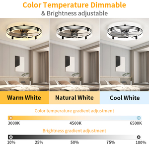 Ventilador de techo con luz, 3 colores, 6 velocidades, función de temporizador y control de temperatura para dormitorio, hogar, sala de estar. - Product Image 4