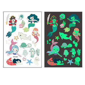 Personalizada 30 hojas niños cuerpo decorar brillo tatuajes lindos estilos de dibujos animados sirena <span class=keywords><strong>Robot</strong></span> niños luminosos tatuajes temporales pegatina - Product Image 1