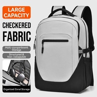 Sac à dos pour ordinateur portable tendance avec bande réfléchissante de sécurité nocturne, grande capacité, imperméable, décontracté, pour l'université et l'école