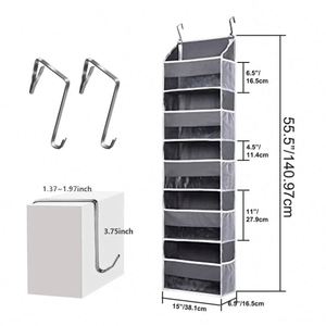 33 Lbs <b>Weight</b> Capacity Hanging <b>Storage</b> Organizer With Clear Window for Bedroom Nursery Over Door Organizer With 4 Large Pockets - Product Image 2