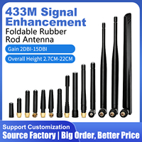 Antenne pliable en caoutchouc à gain élevé 433 MHz, connecteur mâle S-MA, module sans fil omnidirectionnel vertical pour la sécurité domestique intelligente