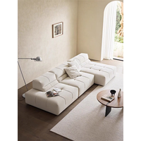 Canapé-lit moderne et minimaliste en forme de bloc de tofu, design américain, segmenté, rafraîchissant, pour salon de villa