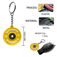 Porte-clés de sport, forme de mini haltère 3D, bonne simulation, porte-clés pour salle de sport, porte-clés promotionnel personnalisé