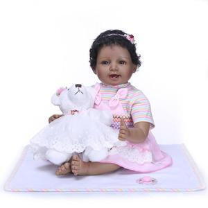 NPK – poupée de bébé de 55CM, brun foncé, 3D, veines de peau visibles - Product Image 1