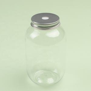 Бутылка ПЭТ 500 мл (17 унций) для холодного чая, напитков, с алюминиевой крышкой, завинчивающейся, с соломинкой, для сока, холодного кофе, минеральной воды, газировки, с защитой от проливания - Product Image 1