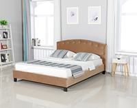 Lit rembourré moderne sur mesure au design enveloppant, cadre de lit en tissu doux, taille ajustable, cadre épais et ajusté