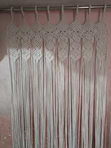 Tapiz de Pared de Macramé Crema, Hecho a Mano, con Flecos Decorativos, Cortina de Pared para Sala de Estar, Dormitorio, Entrada - Product Image 4