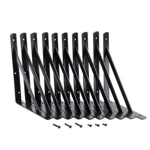 12 Inch X 8 Inch Heavy Duty <strong>Shelf</strong> <strong>L</strong> <strong>Brackets</strong> <strong>Shelf</strong> Support Corner Brace Joint Right Angle <strong>Bracket</strong> Black - Product Image 6