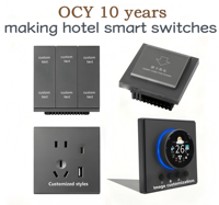 Protocole de communication RCU pour hôtel intelligent, RS485, ZigBee, WiFi, application Tuya, gestion à distance, filaire ou sans fil en option