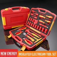 Ensemble d'outils professionnels isolés VDE 1000V en acier au chrome-vanadium avec mallette rigide pour réparation de véhicules électriques, tournevis et pinces
