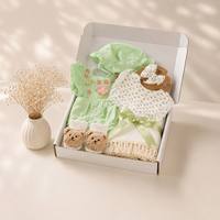 KAIYUE Nouveau Coffret Cadeau Bébé Personnalisé pour Nouveau-né, comprenant Barboteuse à Œillets, Bonnet, Bavoir Floral, Couverture d'emmaillotage et Chaussons Multicolores