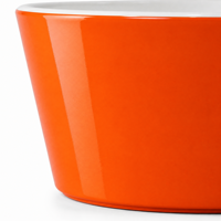 Bol en mélamine blanc intérieur, orange mat extérieur, conique W0321 11,8 cm pour hôtel, restaurant, traiteur, réutilisable, vente en gros, personnalisé