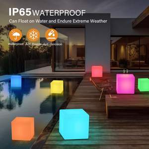 Silla Cubo LED de Plástico Moderna para Exteriores, Ajustable, con Control Remoto RGB, 40x40x40cm, Decoración para Fiestas y <span class=keywords><strong>Navidad</strong></span>, Resistente al Agua - Product Image 5