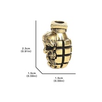 Perles de couteau en laiton bicolores motif crâne et grenade, pendentifs pour bracelets tressés et cordons EDC DIY, accessoires de suspension pour outils d'extérieur, fidget spinners métalliques