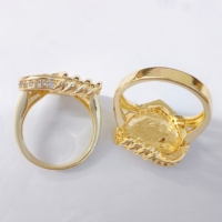 JML Großhandel Luxus Damen 14 Karat Laminiertes Gold Herzring Hochwertiges Messing Joyera De Oro Laminado Anillo