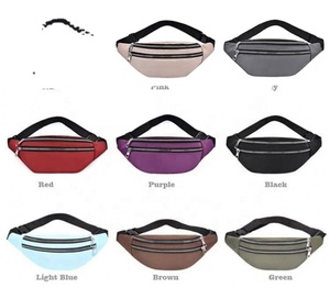 Sac banane unisexe sport pas cher en polyester imperméable avec fermeture éclair et logo personnalisable pour voyage et course à pied - Product Image 5