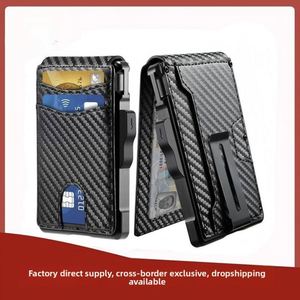 X1223 Rfid Pop up Quick Access Aluminum <b>Metal</b> Card <b>Wallet</b> Mens Leather <b>Wallet</b> Rfid <b>Wallet</b> Business Credit Leather Card Hol - Product Image 3