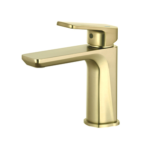厂家直销定制黄金便宜拉丝黄铜水龙头浴室水槽水龙头 - Product Image 1