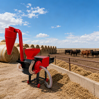 Nouveau Hachoir à Fourrage 3-en-1 (Hache/Tient/Broye) en Acier Inoxydable Haute Productivité pour Tiges de Maïs, Pailles de Riz, Pailles de Blé, Herbe Sèche