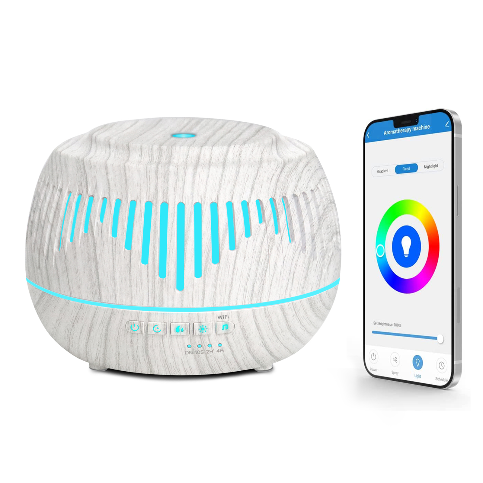 Tuya Smart WiFi 500ml Ultrasonic Essential Oil Humidifier Aroma Diffuser App-Controlled Alexa/Google Assistant Electric Low