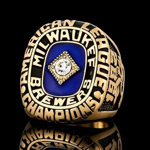 Anillo <span class=keywords><strong>de</strong></span> Aleación del Campeonato <span class=keywords><strong>de</strong></span> <span class=keywords><strong>la</strong></span> Liga Mayor <span class=keywords><strong>de</strong></span> Béisbol <span class=keywords><strong>de</strong></span> los Milwaukee Warriors <span class=keywords><strong>de</strong></span> 1982, Chapado en Plata 925, Regalo Hip Rock - Product Image 3