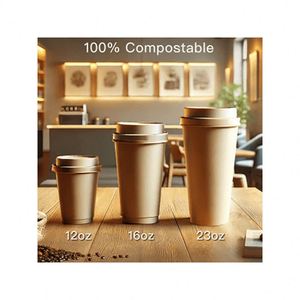 Vaso Reutilizable y Compostable de 16 oz, Ecológico, Sin Plástico, Totalmente Biodegradable, para Bebidas, Fabricación OEM/ODM - Product Image 1