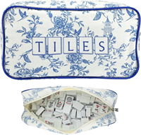 Sac à cosmétiques brodé Tanglan Mahjong, grande capacité, fermeture éclair, trousse de toilette de voyage et organiseur de maquillage